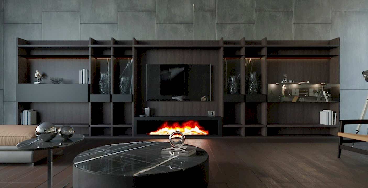 Şömineli Tv Ünitesi