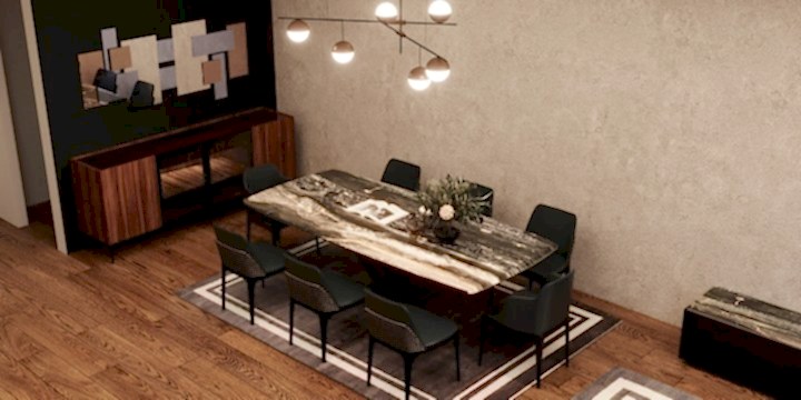 Mermer Desenli Yemek Masası | Belusso Modern Mobilya Dekorasyon, İç Mimarlık Desteği | Modoko | Masko