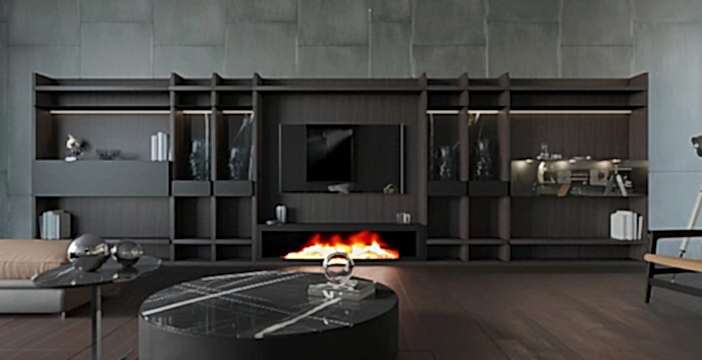 Şömineli Tv Ünitesi Modelleri