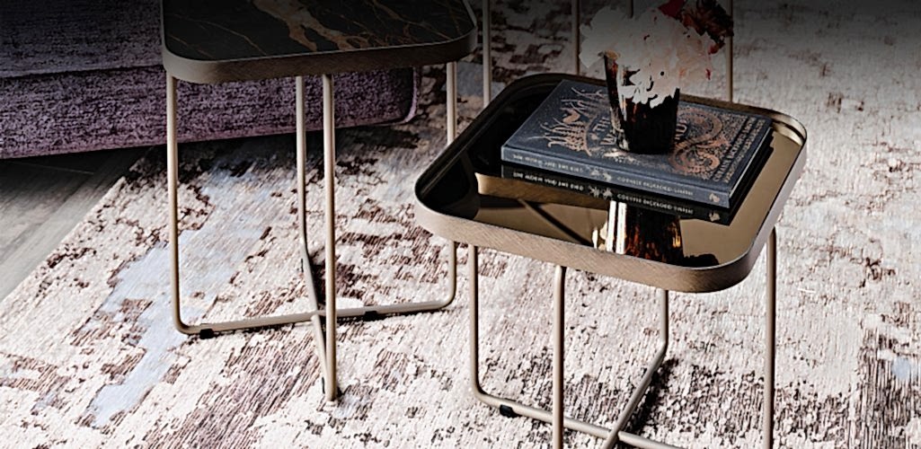 Cam Ayna Metalik Zigon Sehpa | Belusso Modern Mobilya Dekorasyon, İç Mimarlık Desteği | Modoko | Masko